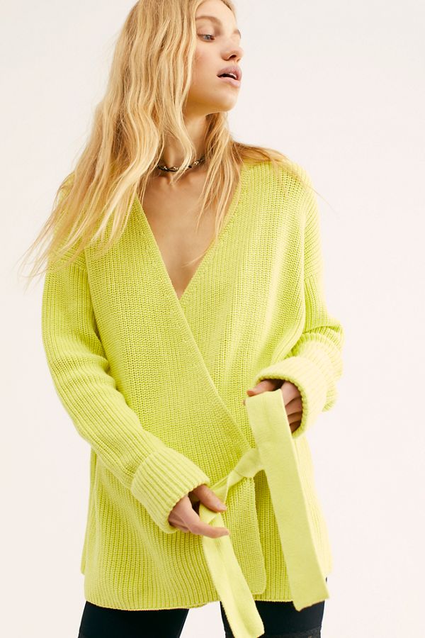 Slide View 1: Ribbed Wrap Cardi