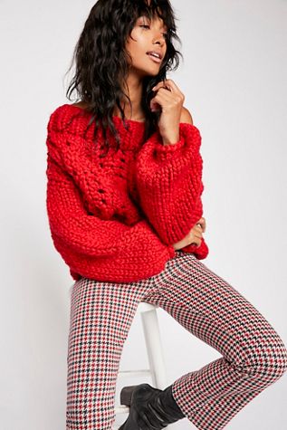 Off Her Shoulder Cable Sweater 