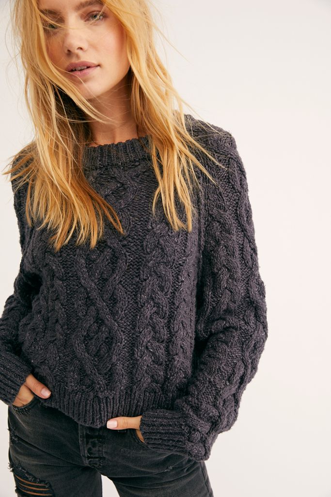 free people cable pullover sweater