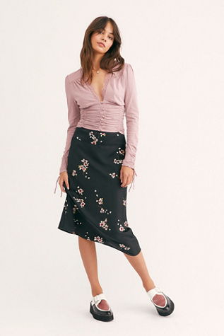 free people normani bias printed skirt