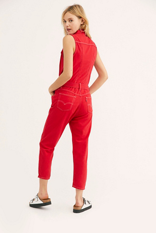 levi's cropped taper jumpsuit