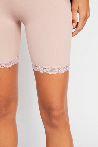 biker shorts with lace bottom