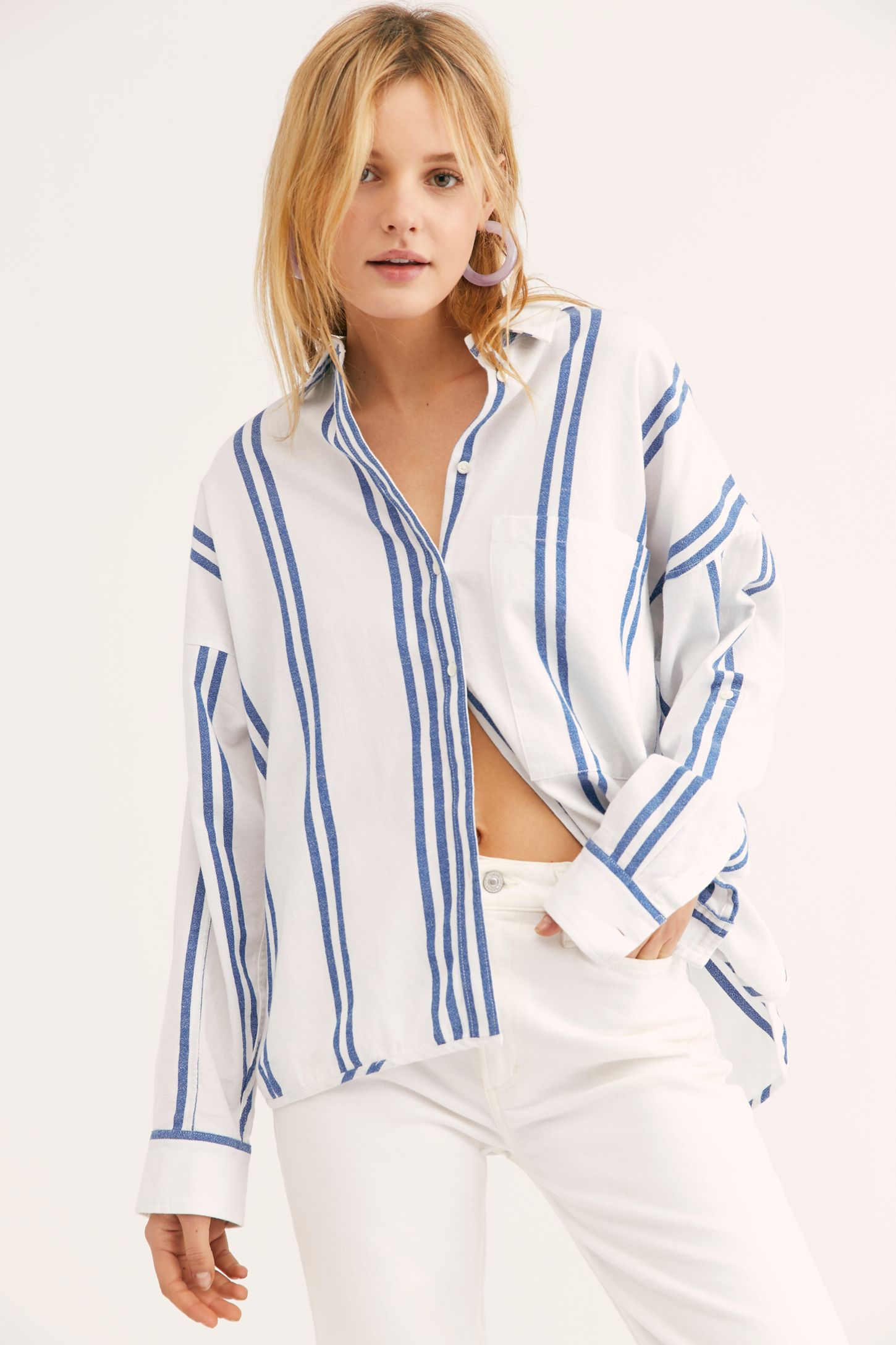 Slide View 1: Wrangler Oversized Stripe Shirt