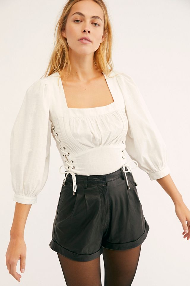 Sophie Leather Shorts Free People