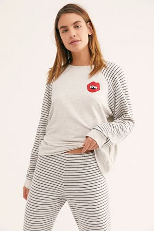 Pinstripe Raglan Pullover
