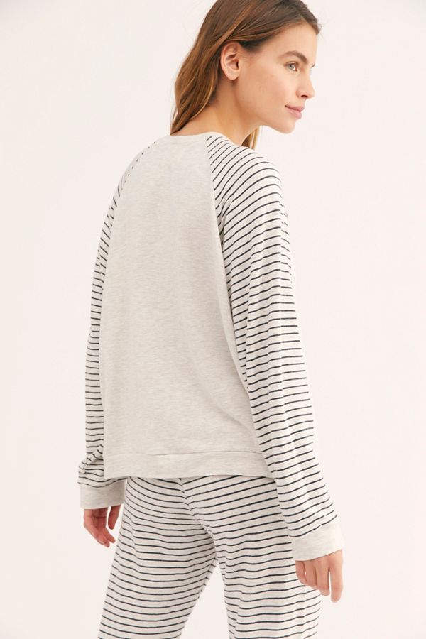 Slide View 2: Pinstripe Raglan Pullover