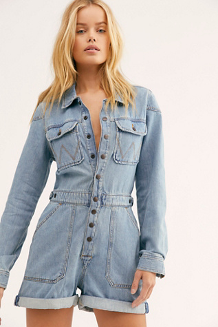 wrangler denim romper