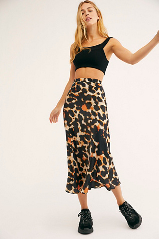 free people silk midi skirt