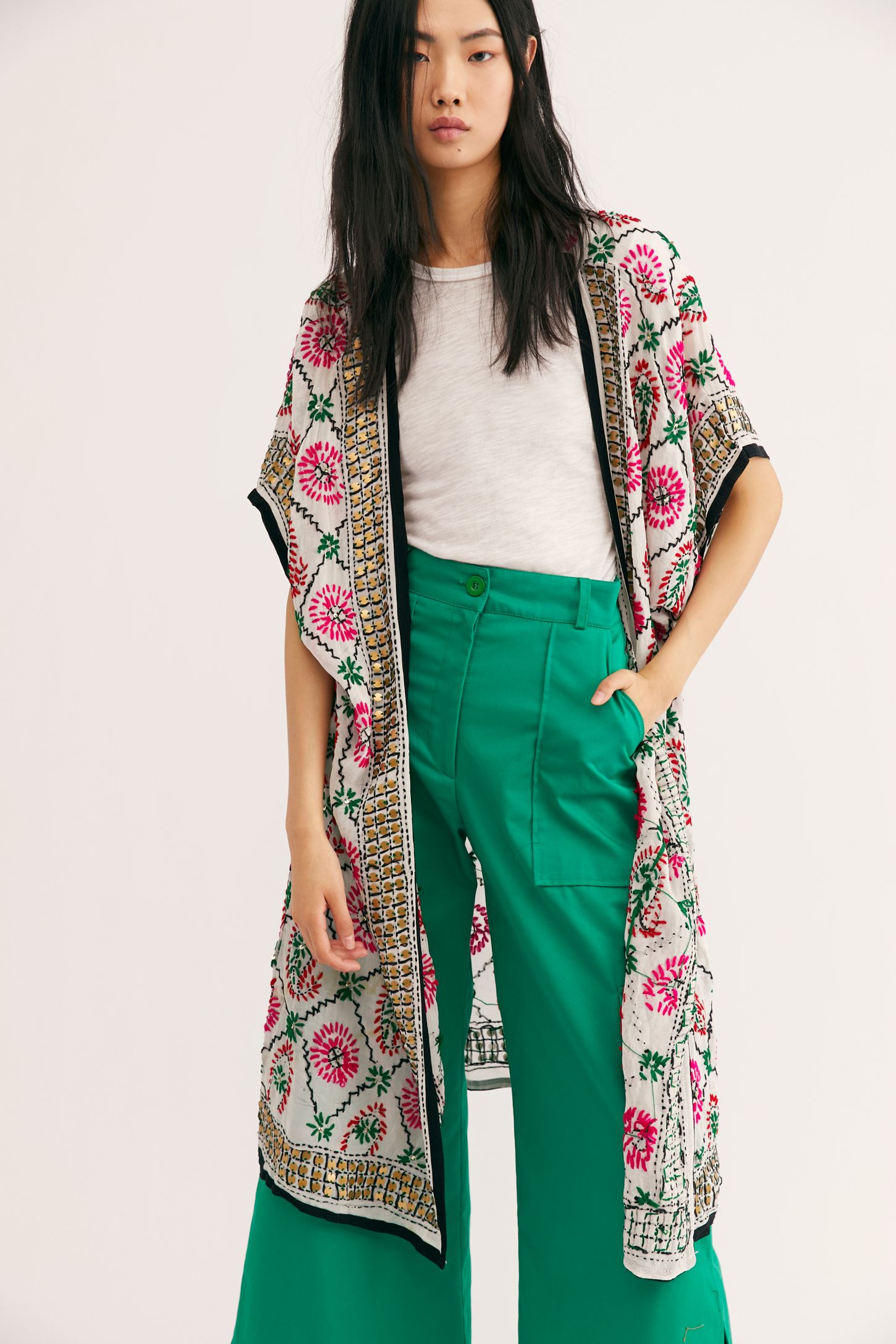 Slide View 2: Athena Embroidered Kimono