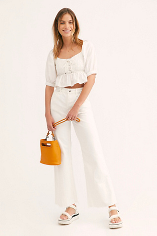 free people white flare jeans