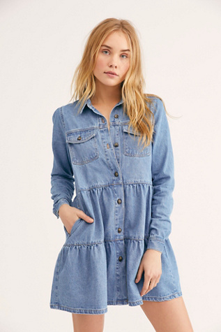 free people denim shirt dress