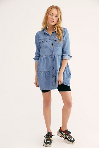 free people denim shirt dress