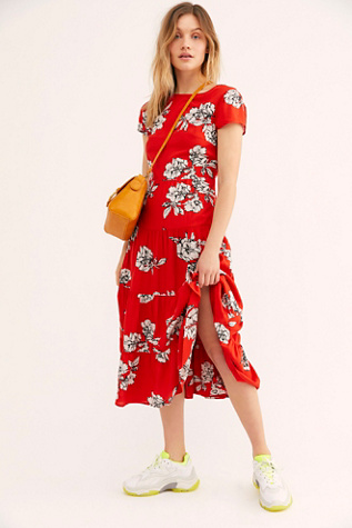 free people rita tiered midi dress