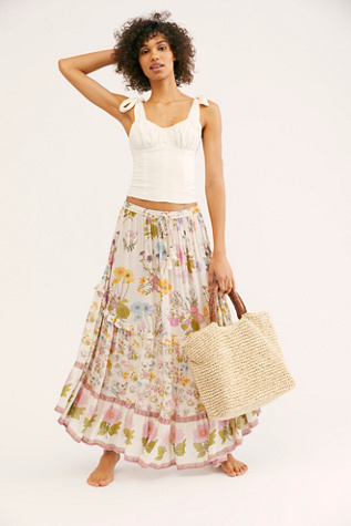 spell wild bloom maxi skirt