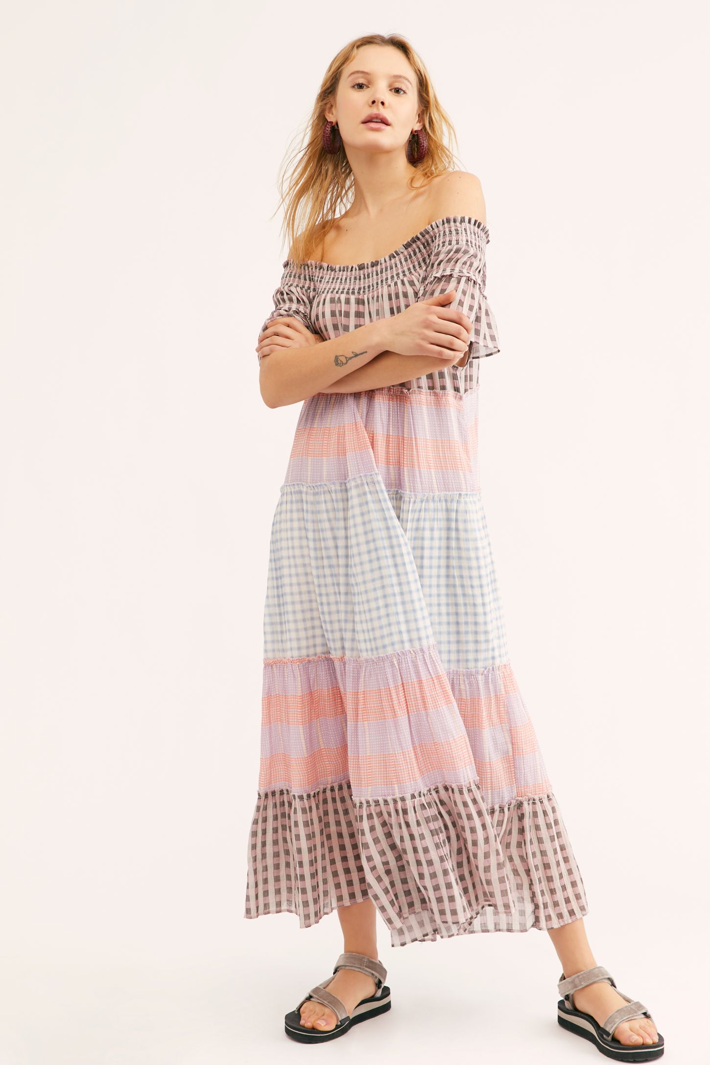 Slide View 4: Something Real Plaid Maxi Dress
