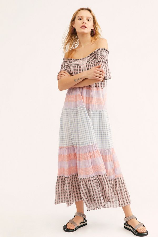 Slide View 4: Something Real Plaid Maxi Dress
