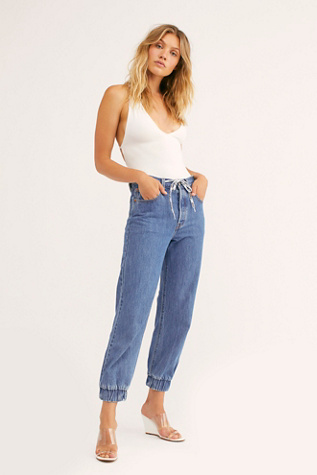 levi denim joggers womens