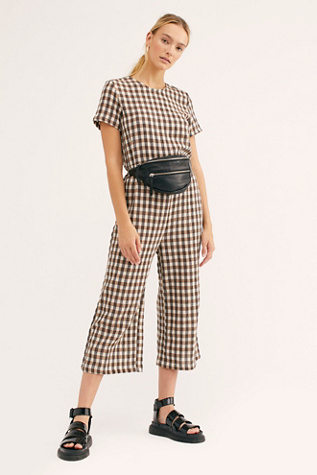 free people plaid jumpsuit