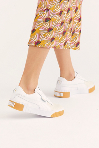 puma exotic cali trainers with gum sole in white