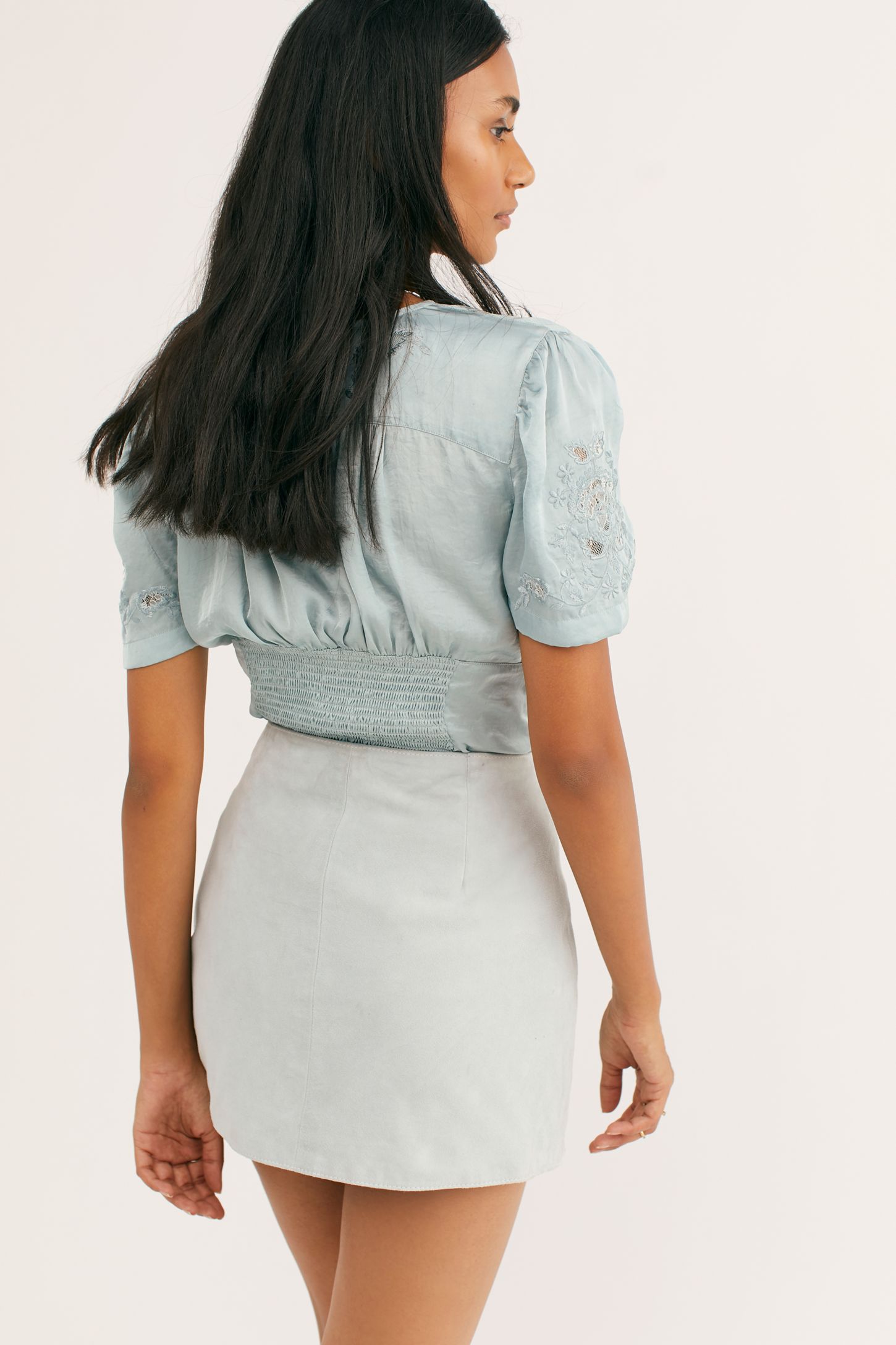 Slide View 2: Charley Suede Wrap Mini Skirt