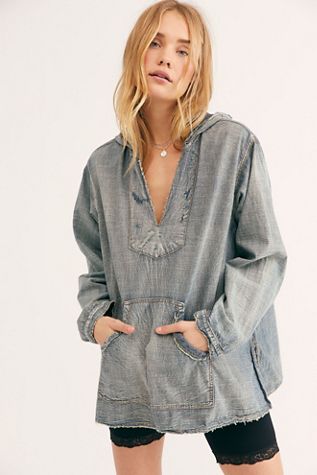 Denim Baja Poncho