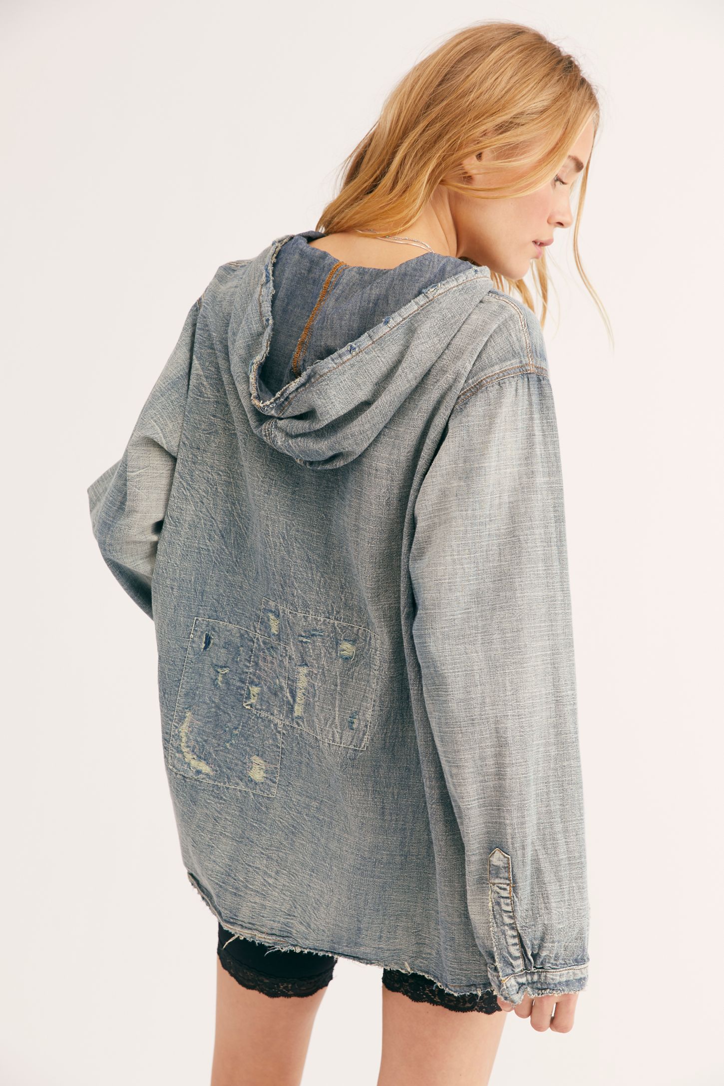 Slide View 2: Denim Baja Poncho