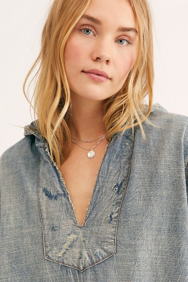 Slide View 4: Denim Baja Poncho