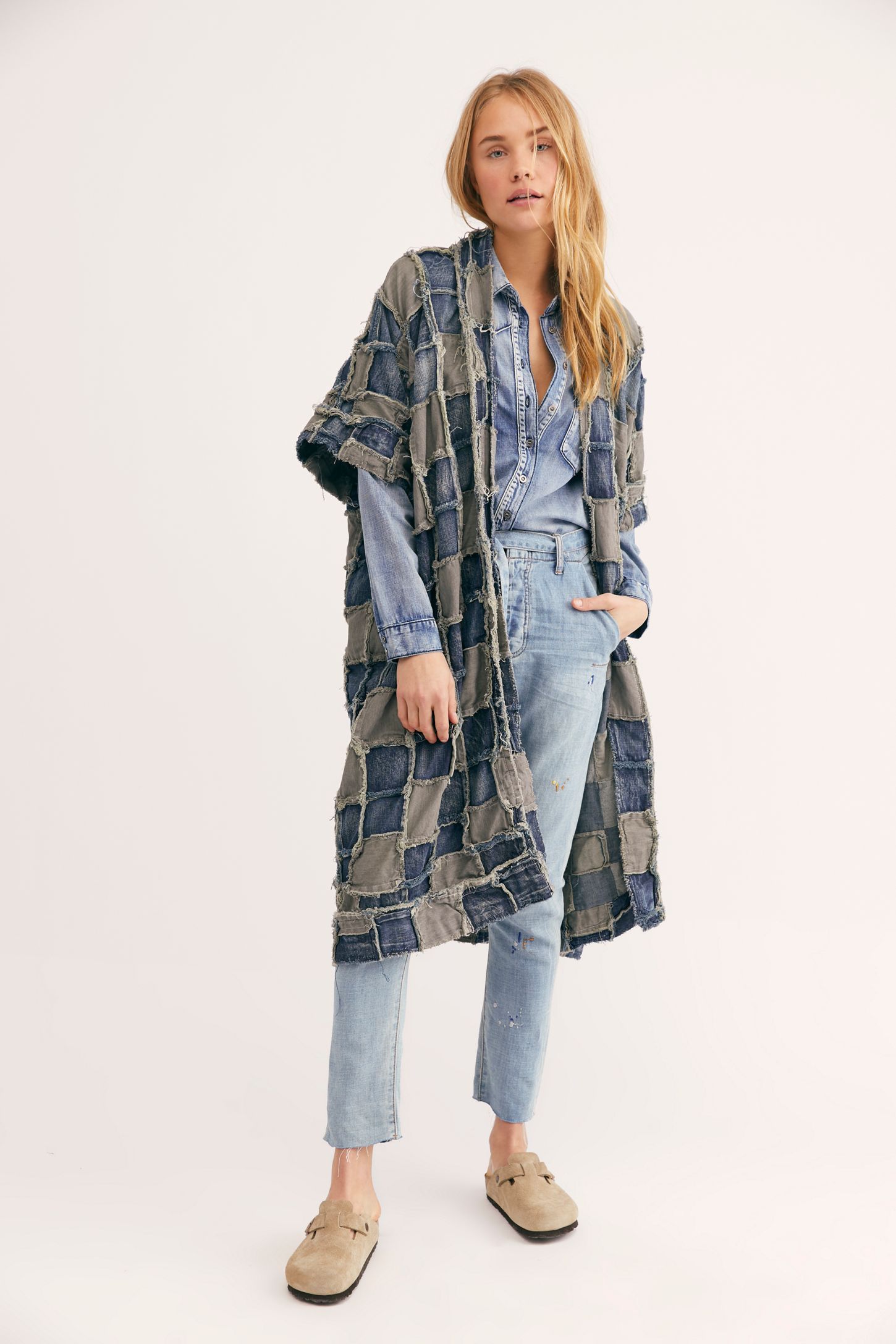 Slide View 1: Patch Denim Dashi Kimono