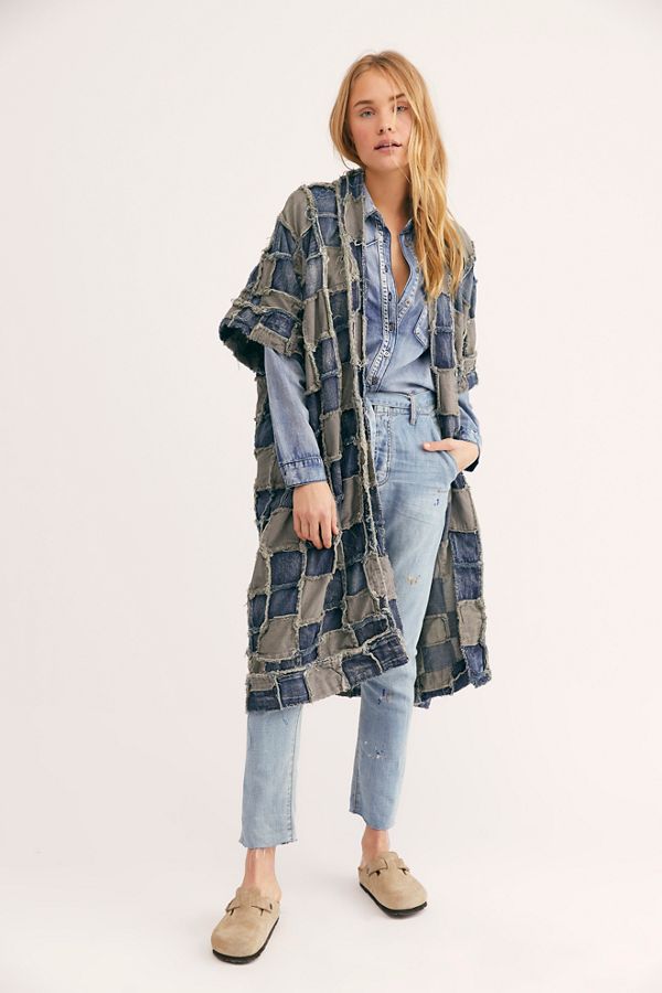 Slide View 1: Patch Denim Dashi Kimono
