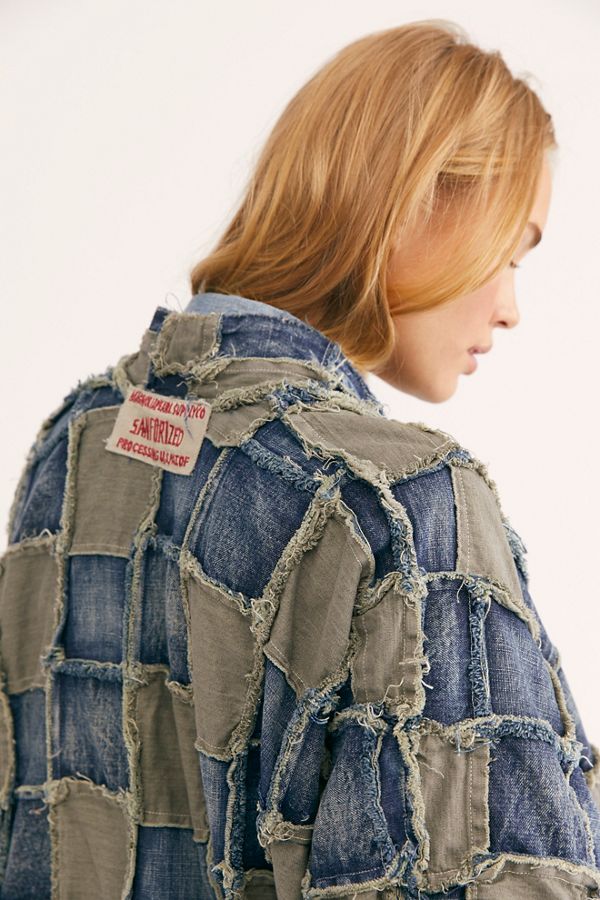 Slide View 3: Patch Denim Dashi Kimono