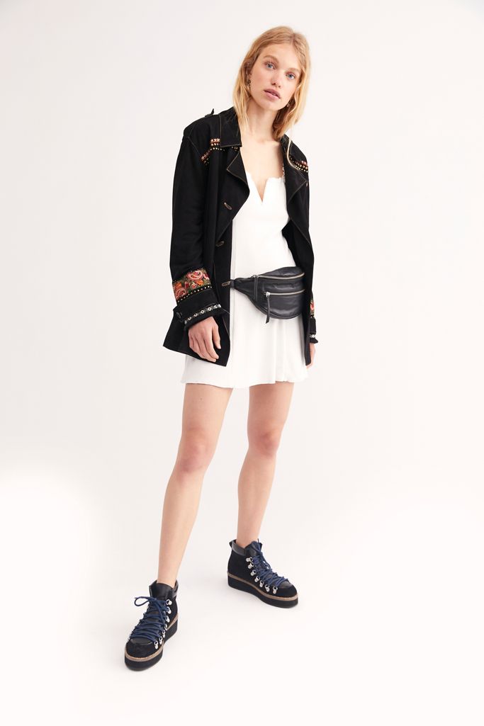 Embroidered Suede Shirt Jacket Free People
