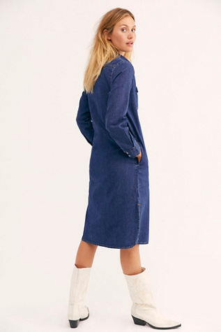 western midi denim dress