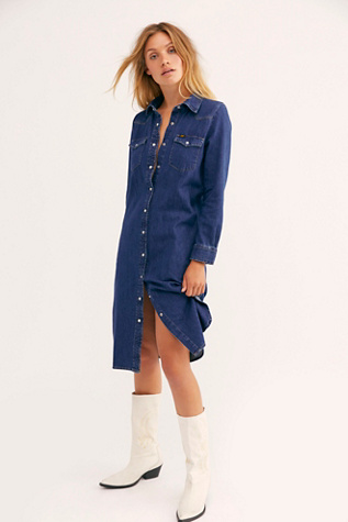 western midi denim dress