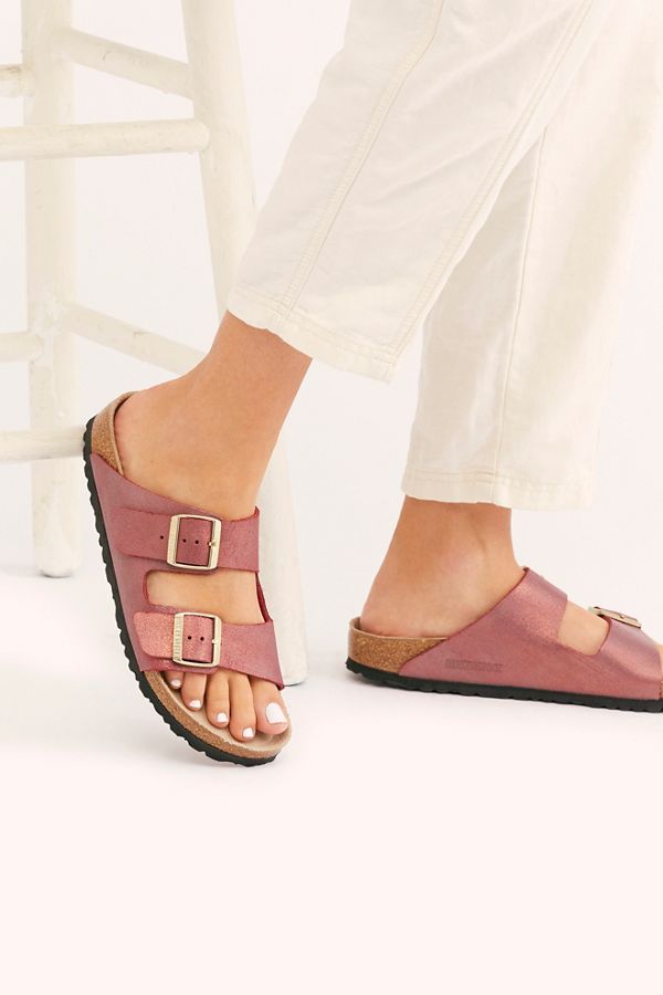  Arizona  Washed Metallic Birkenstock  Sandals  Free People