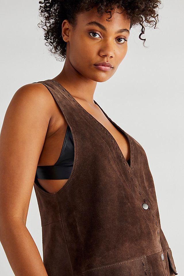 Free People Low Rider Suede Vest - 51234276