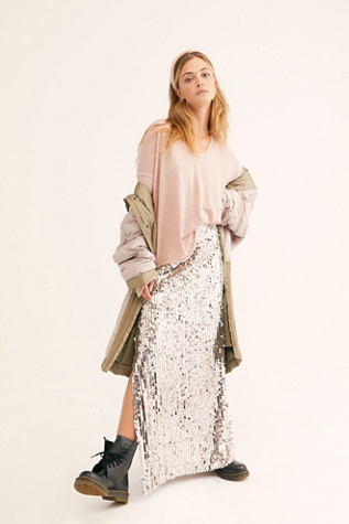 free people silver maxi