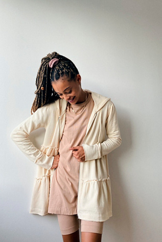 tiered trapeze zip sweatshirt