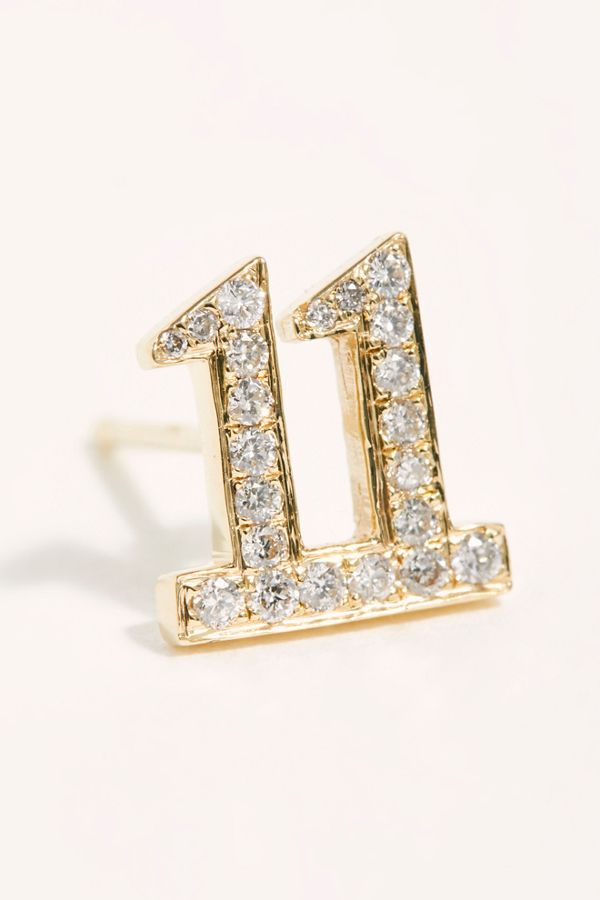 1111 Pave Stud Single Earring