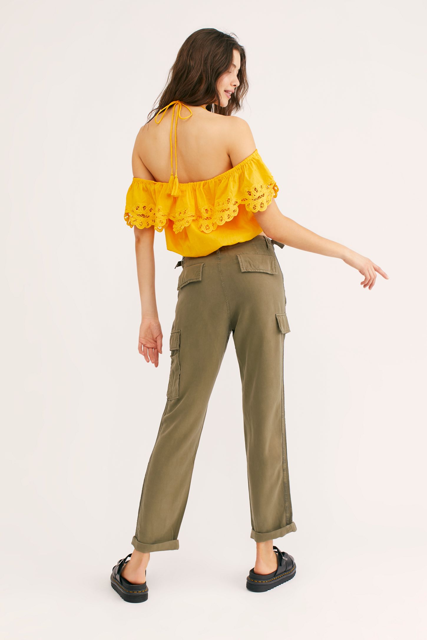 Slide View 2: Rolled-Up Silk Cargo Pants
