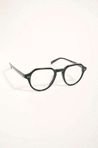 black glasses with clear bottom