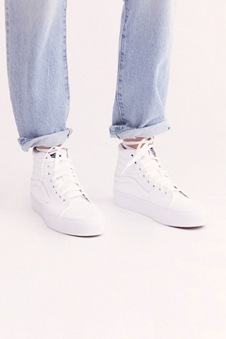 vans white high top platform