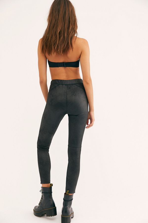 purple suede pants