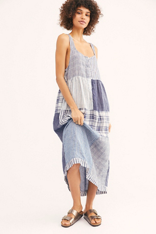 patchwork midi dress
