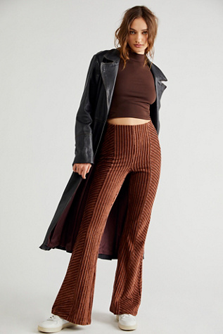 Slim Pull On Velvet Flare Pants