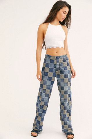 free people patchwork jeans