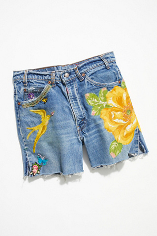 embellished denim shorts