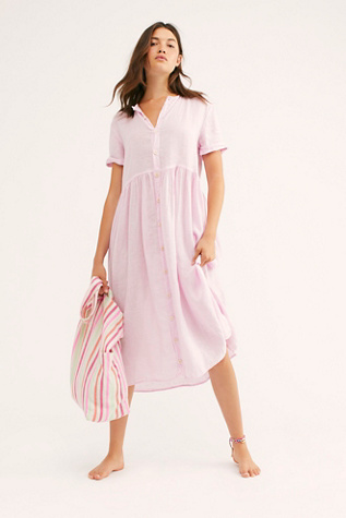 linen midi dress with sleeves