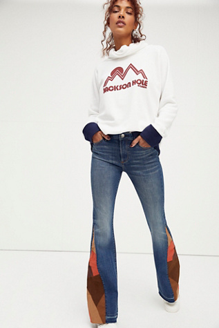 driftwood isabel embroidered flare jeans