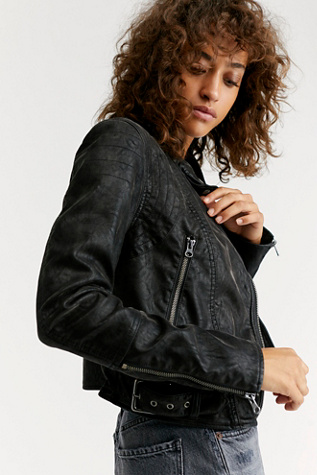 free people faux leather jacket with hood