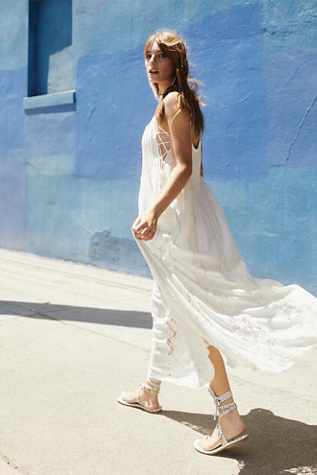 free people blue and white dress